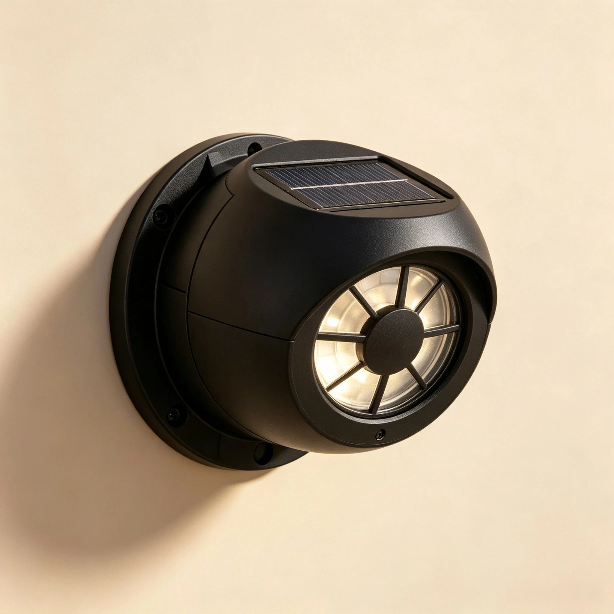 Round Solar Wall Light